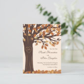 Oak Tree Heart Save the Date Weddencard (Staand voorkant)