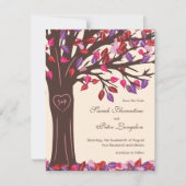 Oak Tree Heart Save the Date Weddencard (Voorkant)