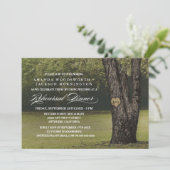 Oak Tree Initialen repetitie dineruitnodigingen Kaart (Staand voorkant)