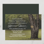 Oak Tree Initialen repetitie dineruitnodigingen Kaart (Voorkant / Achterkant)