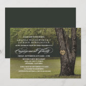 Oak Tree Initialen Verlovingsfeestuitnodigingen Kaart (Voorkant / Achterkant)