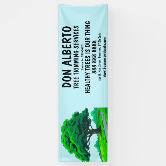 Oak Tree Logo | Custom Tree Trimming Service Spandoek (Verticaal)