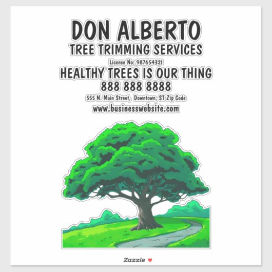 Oak Tree Logo | Custom Tree Trimming Service Sticker (Vel)