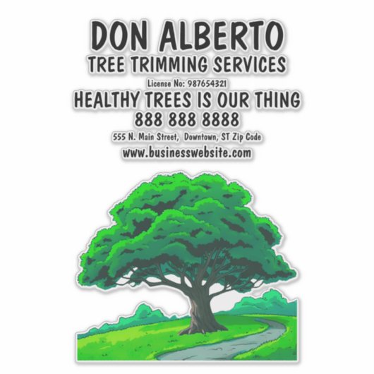 Oak Tree Logo | Custom Tree Trimming Service Sticker (Voorkant)