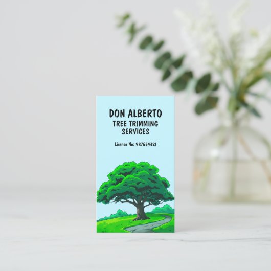 Oak Tree Logo | Custom Tree Trimming Services Visitekaartje (Staand voorkant)