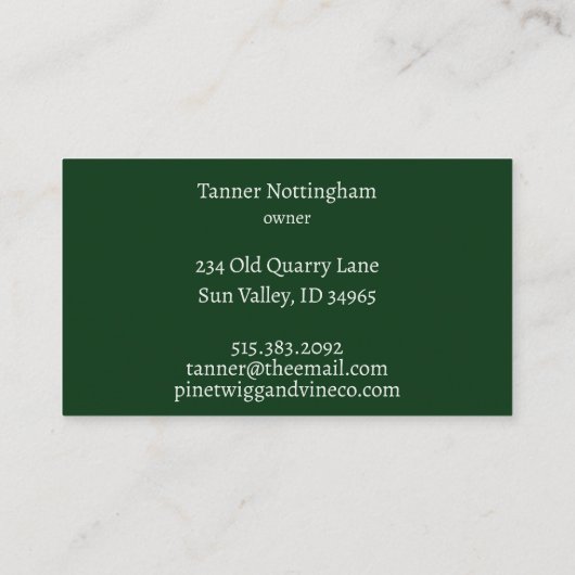 Oak Tree Logo Networking Visitekaartje (Achterkant)