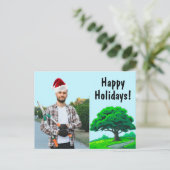 Oak Tree Logo | Tree Trimming Service Marketing Feestdagenkaart (Staand voorkant)