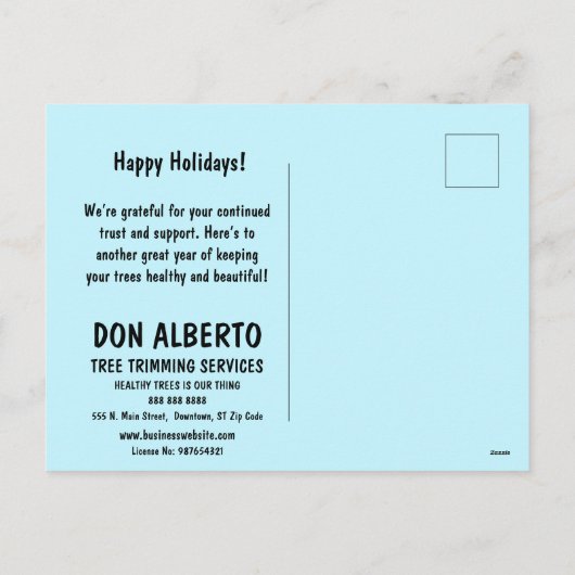 Oak Tree Logo | Tree Trimming Service Marketing Feestdagenkaart (Achterkant)