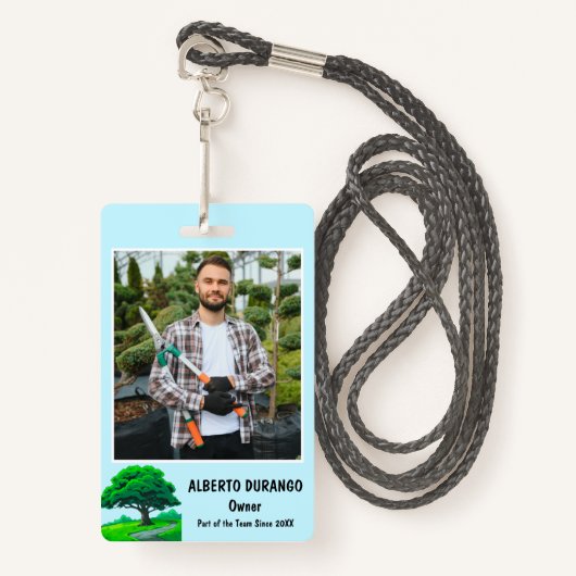 Oak Tree Logo | Tree Trimming Services Employee Badge (Voorkant met draagriem)