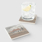 Oak Tree Manor Stenen Onderzetter (Zijkant)