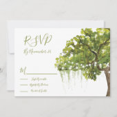 Oak Tree Moss-kaarten voor verlichting RSVP Kaart (Voorkant)