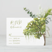 Oak Tree Moss-kaarten voor verlichting RSVP Kaart (Staand voorkant)