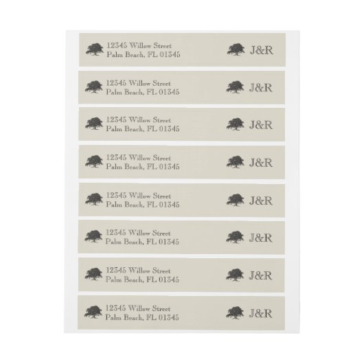 Oak Tree Plantation Gold Wedding Wrap Around Label (Vel)