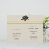 Oak Tree Plantation in Gold Wedding Program (Staand voorkant)