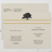 Oak Tree Plantation in Gold Wedding Program (Voorkant / Achterkant)