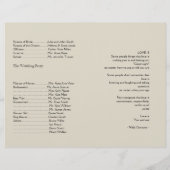Oak Tree Plantation in Gold Wedding Program (Achterkant)