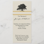Oak Tree Plantation in Gold Wedding Program Programmakaart (Voorkant)