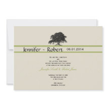 Oak Tree Plantation in Green Wedding Invitation