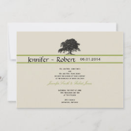 Oak Tree Plantation in Green Wedding Invitation Kaart