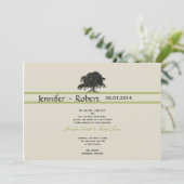 Oak Tree Plantation in Green Wedding Invitation Kaart (Staand voorkant)