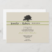 Oak Tree Plantation in Green Wedding Invitation Kaart (Voorkant / Achterkant)