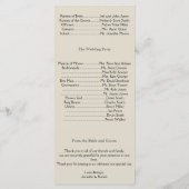 Oak Tree Plantation in het Paarse huwelijksprogram Programmakaart (Achterkant)