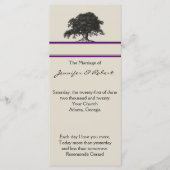 Oak Tree Plantation in het Paarse huwelijksprogram Programmakaart (Voorkant)