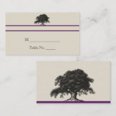 Oak Tree Plantation in Paarse trouwkaarten Plaatskaartje (Voorkant / Achterkant)