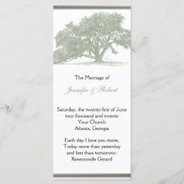 Oak Tree Plantation Wedding Programme Programmakaart