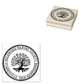 Oak Tree Rustic Border Adres Natuur en zaken Rubberstempel (Gestempeld)