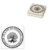 Oak Tree Rustic Border Adres Natuur en zaken Rubberstempel (Gestempeld)