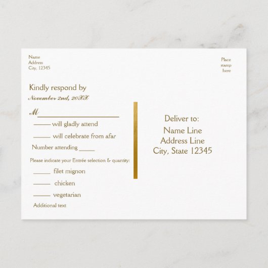 Oak Tree Rustic Enchanted Forest Garden RSVP-kaart Uitnodiging Briefkaart (Achterkant)