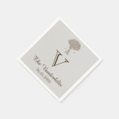 Oak Tree Sketch Wedding Napkin Servet (Hoek)