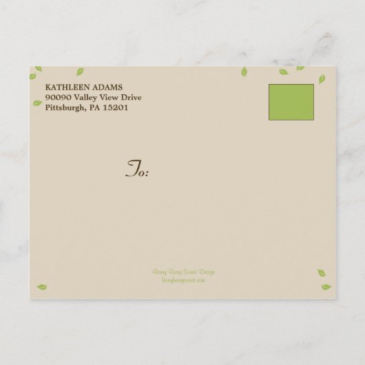 Oak Tree Sla de datum Briefkaart (Achterkant)