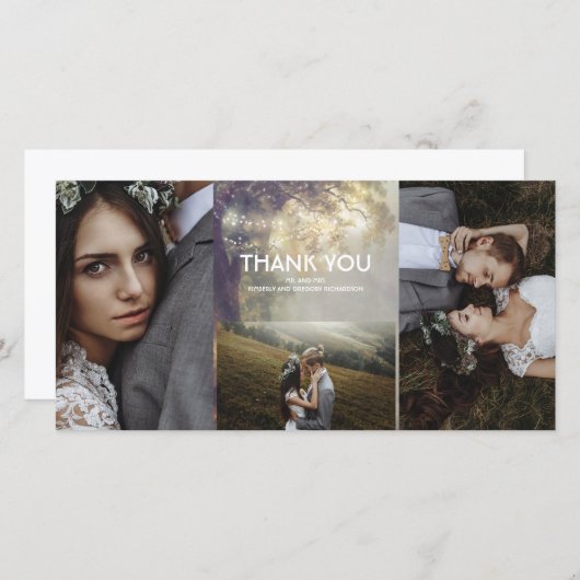 Oak Tree String Lights Rustieke bruiloft Bedankt (Voorkant / Achterkant)