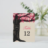 Oak Tree Trouwtafel Nummer Kaart - Fuchsia (Staand voorkant)