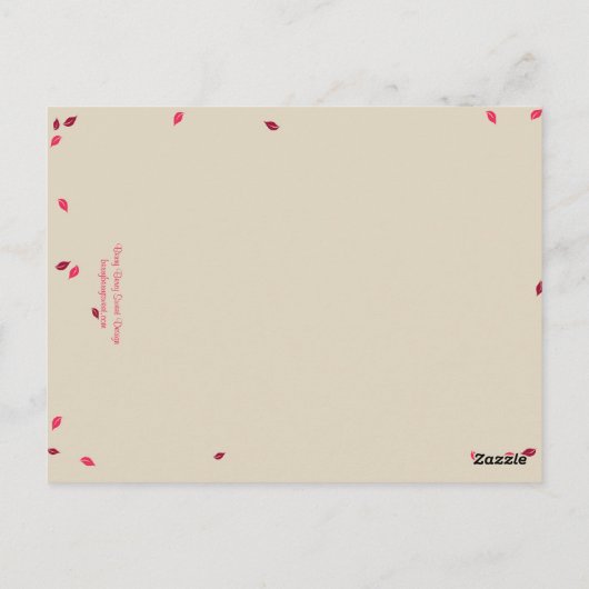 Oak Tree Trouwtafel Nummer Kaart - Fuchsia (Achterkant)