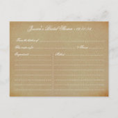 Oak Tree Vrijgezellenfeest Recept Uitnodiging Briefkaart (Achterkant)