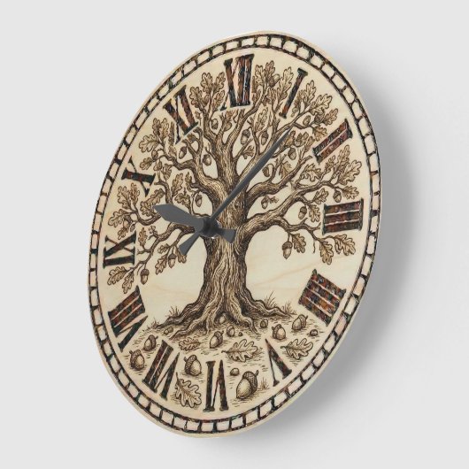 Oak Tree Wall Clock  Grote Klok (Hoek)