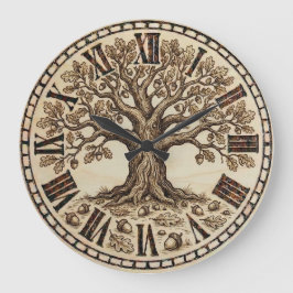Oak Tree Wall Clock Grote Klok