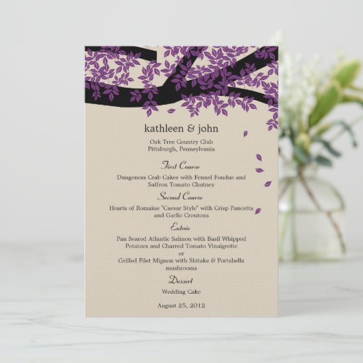 Oak Tree Weddenmenu Card Menu (Staand voorkant)