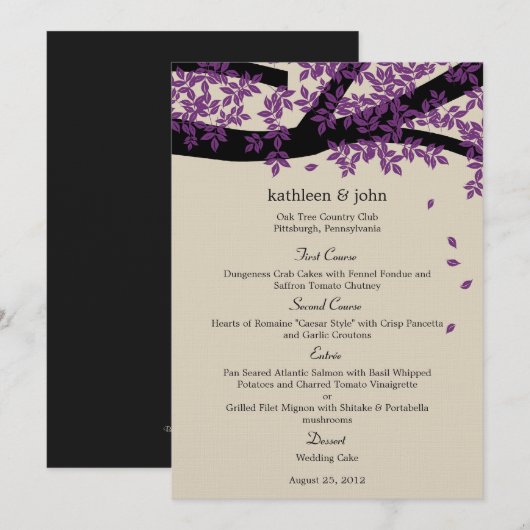 Oak Tree Weddenmenu Card Menu (Voorkant / Achterkant)