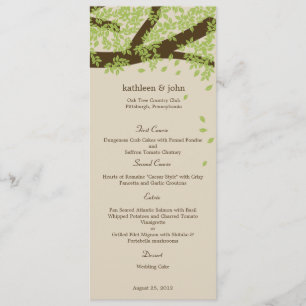 Oak Tree Weddenmenu Card Menu