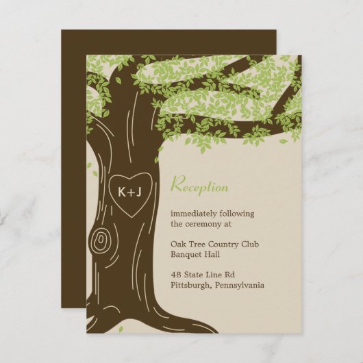 Oak Tree Weddenschapskaart Informatiekaartje (Voorkant / Achterkant)