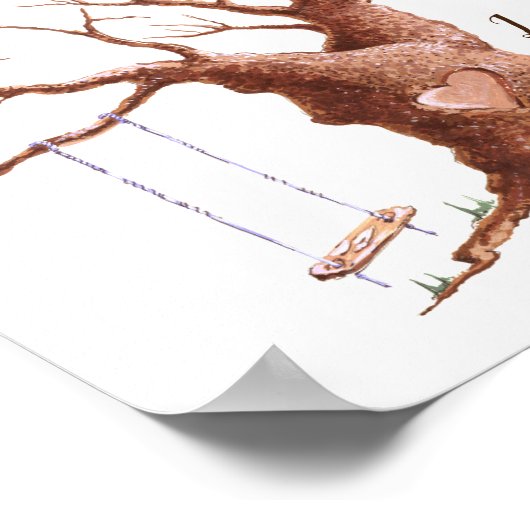 Oak Tree Weddign Fingerprint Guest Book Poster (Hoek)