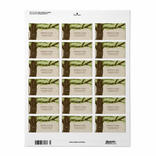 Oak Tree Wedding Adresetiketten Etiket (Full Sheet)