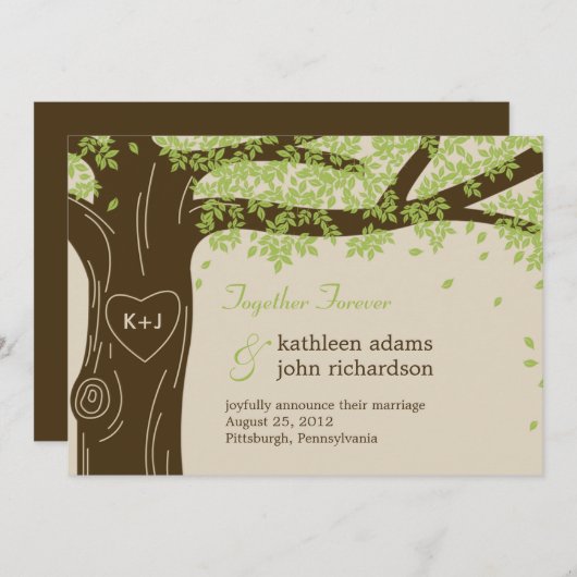 Oak Tree Wedding Announement Aankondiging (Voorkant / Achterkant)