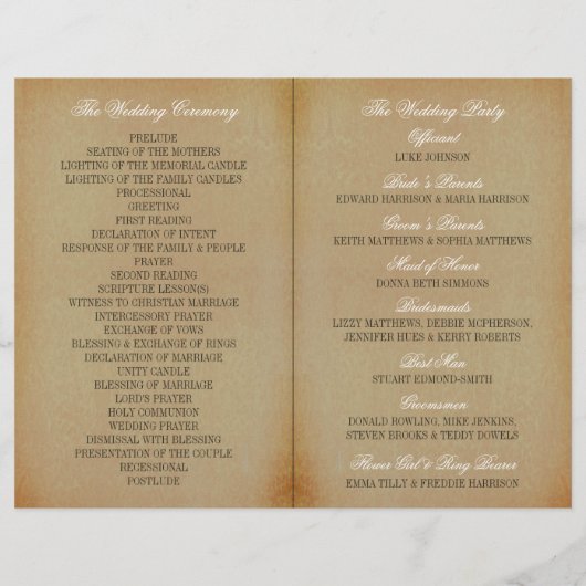  Oak Tree Wedding Collectie - Programma (Achterkant)