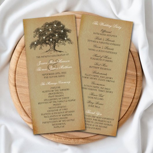 Oak Tree Wedding Collectie - Programma Programmakaart