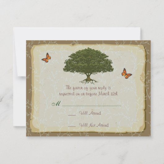 Oak Tree Wedding Matching RSVP (Voorkant)